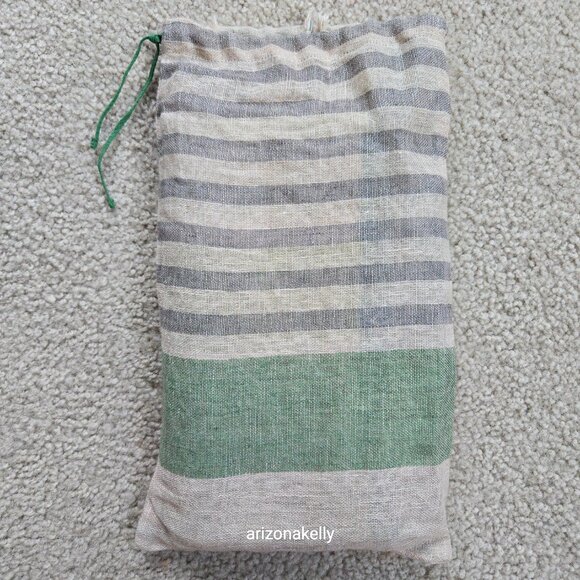 NWOT Linen Gudrun Sjödén Scarf Green Grey Sweden Scandinavian - Picture 15 of 15